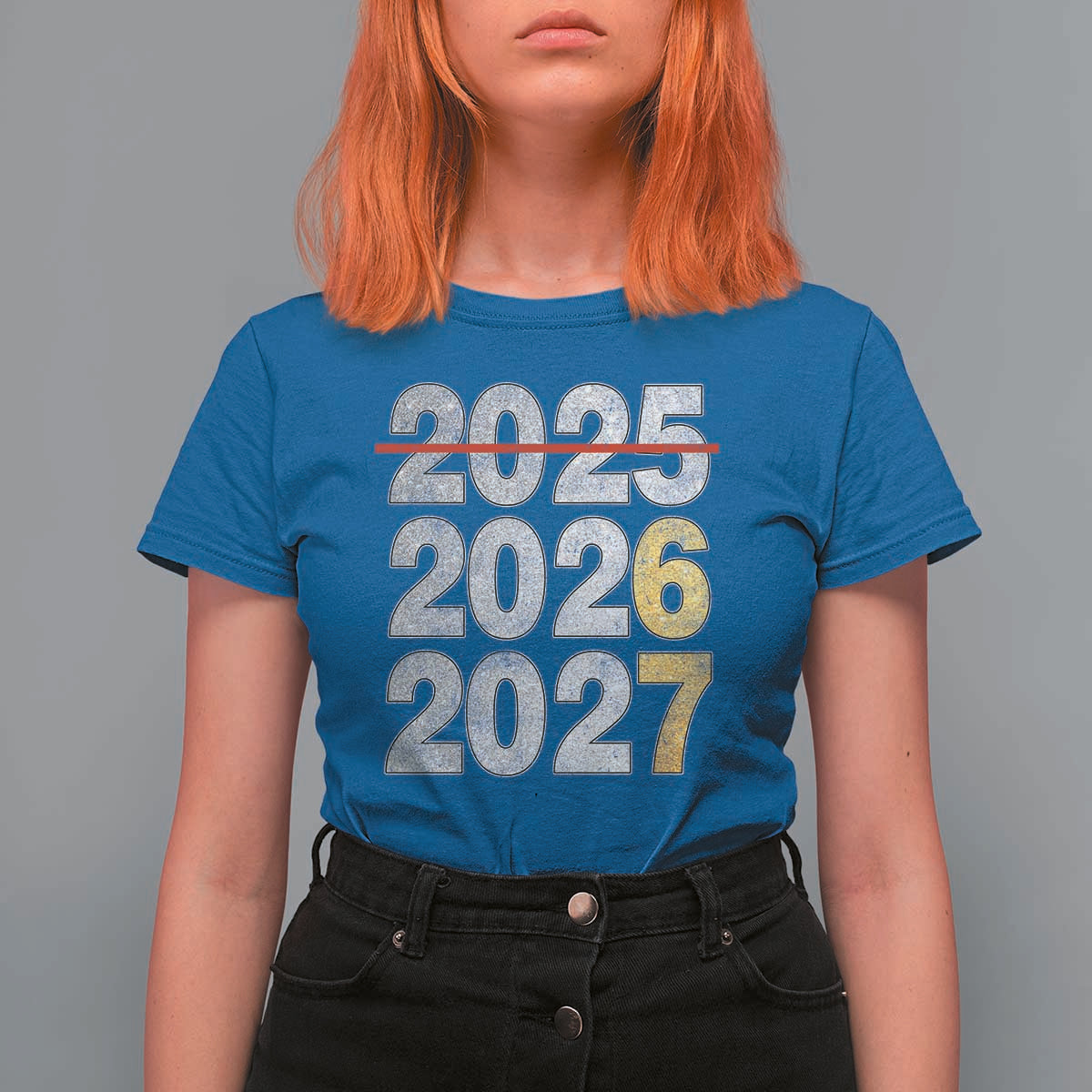 Funny 67 New Year T Shirt For Women Happy New Year 2026 2027 Six Seven Meme Faux Glitter Effect Printed - Wonder Print Shop
