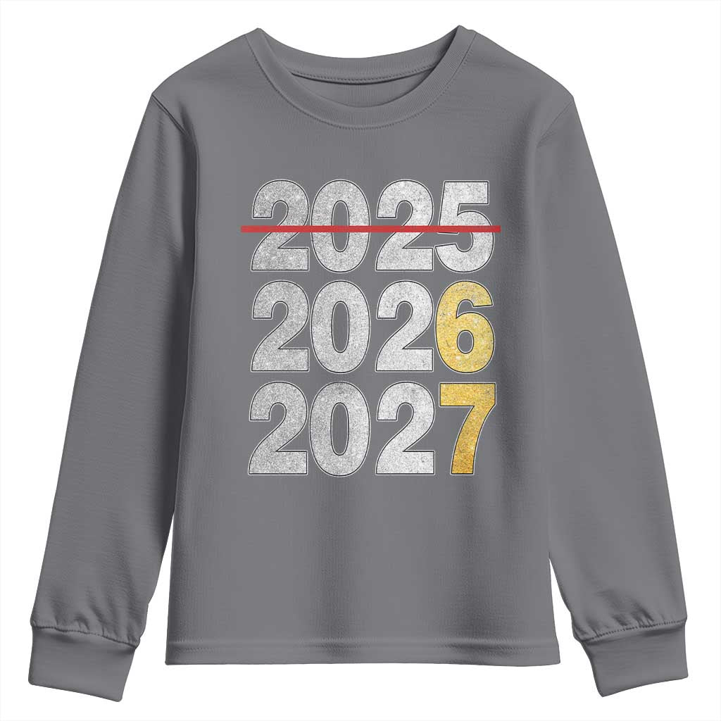 Funny 67 New Year Youth Sweatshirt Happy New Year 2026 2027 Six Seven Meme Faux Glitter Effect Printed - Wonder Print Shop