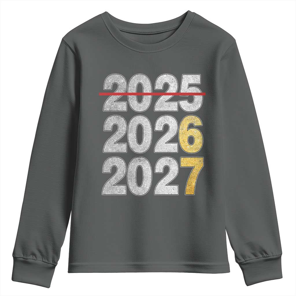 Funny 67 New Year Youth Sweatshirt Happy New Year 2026 2027 Six Seven Meme Faux Glitter Effect Printed - Wonder Print Shop