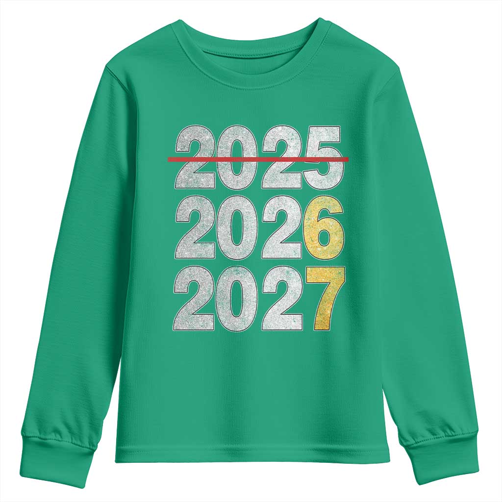 Funny 67 New Year Youth Sweatshirt Happy New Year 2026 2027 Six Seven Meme Faux Glitter Effect Printed - Wonder Print Shop