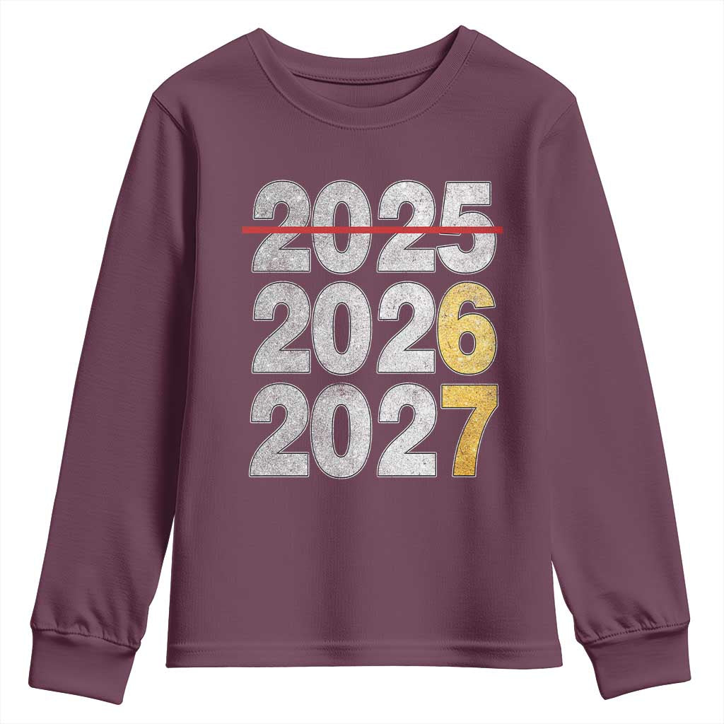 Funny 67 New Year Youth Sweatshirt Happy New Year 2026 2027 Six Seven Meme Faux Glitter Effect Printed - Wonder Print Shop