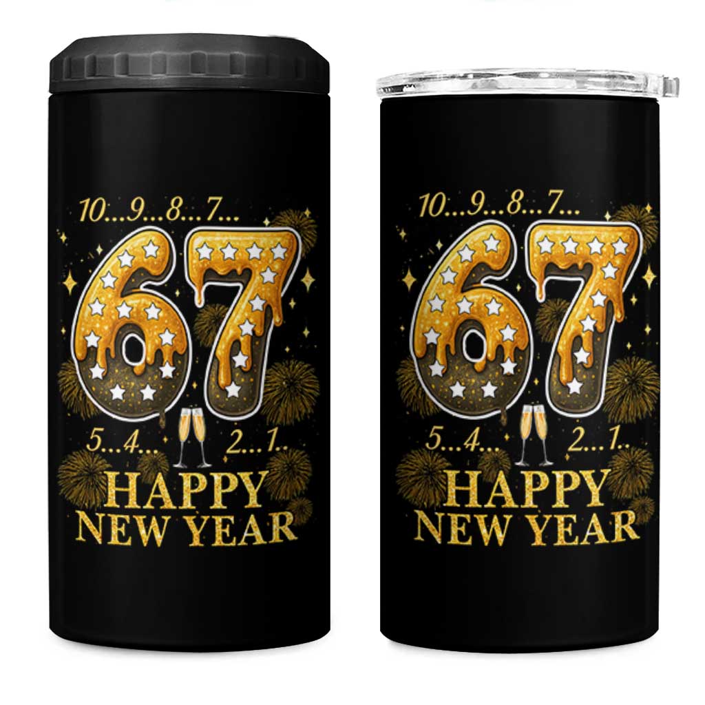 Funny 67 New Years Eve 4 in 1 Can Cooler Tumbler Countdown New Year Party 2026 Six Seven Meme - Wonder Print Shop