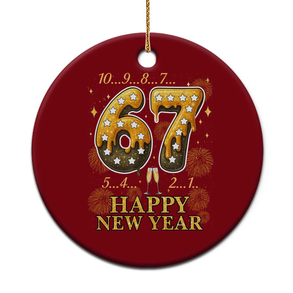 Funny 67 New Years Eve Ceramic Ornament Countdown New Year Party 2026 Six Seven Meme - Wonder Print Shop