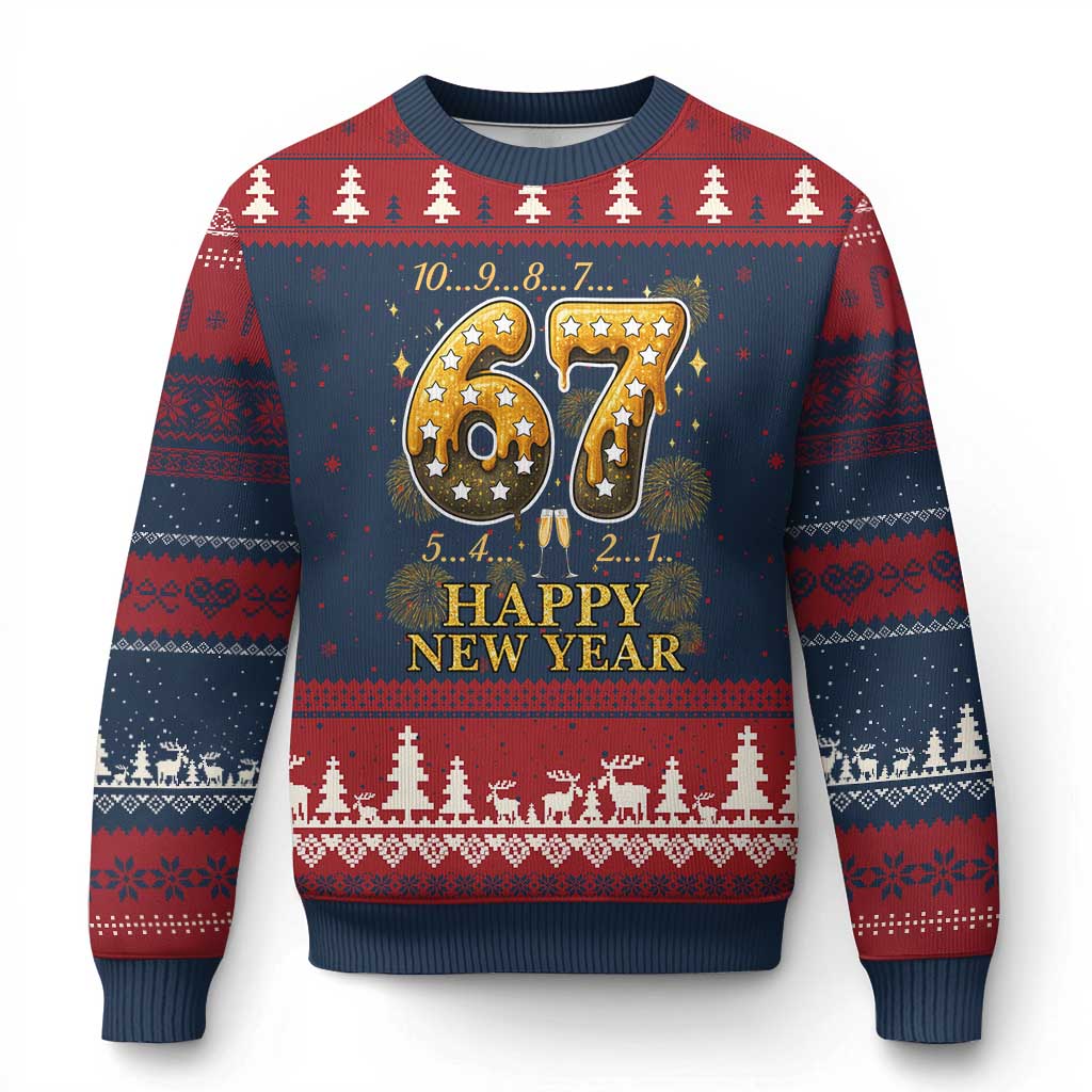 Funny 67 New Years Eve Ugly Christmas Sweater Countdown New Year Party 2026 Six Seven Meme - Wonder Print Shop