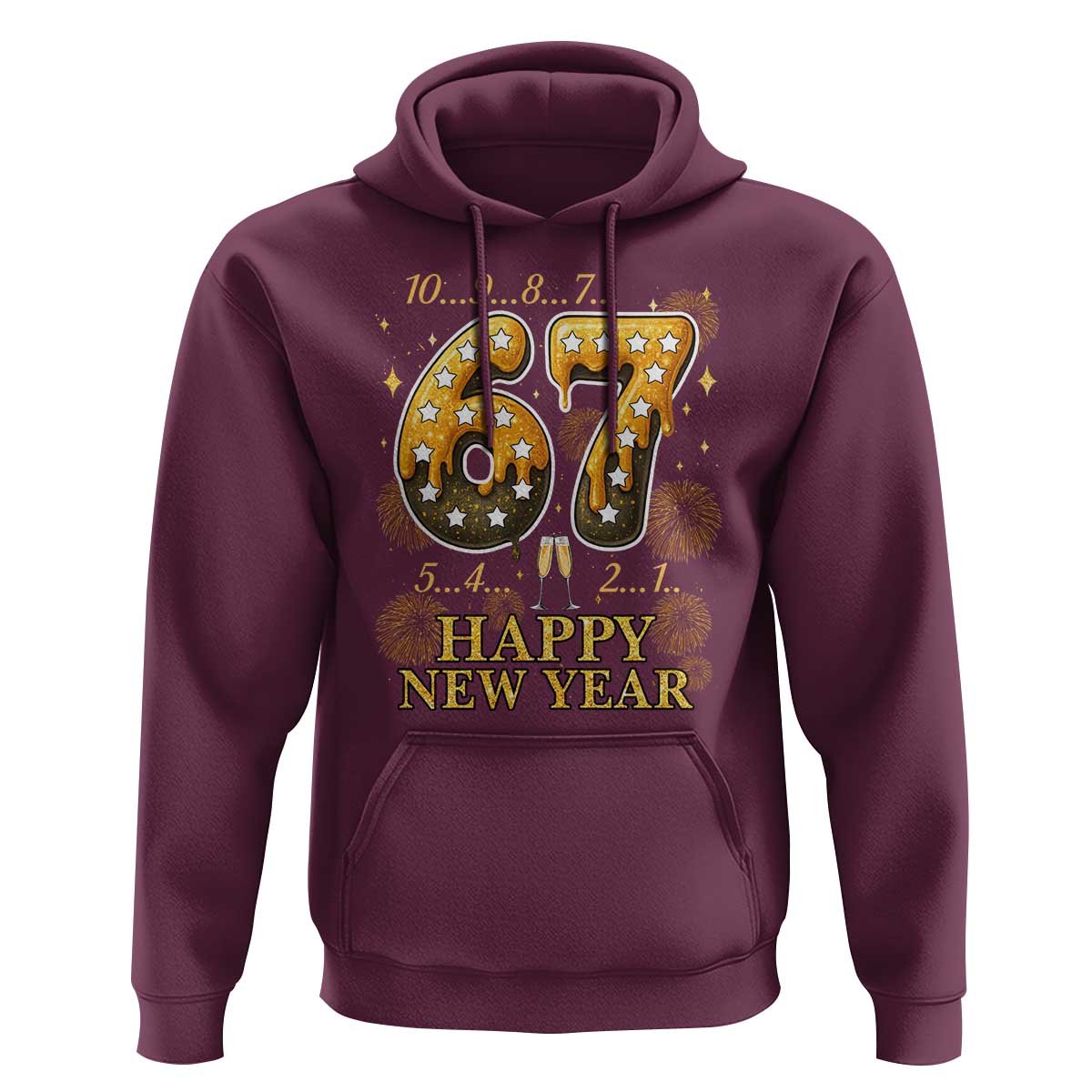 Funny 67 New Years Eve Hoodie Countdown New Year Party 2026 Six Seven Meme - Wonder Print Shop