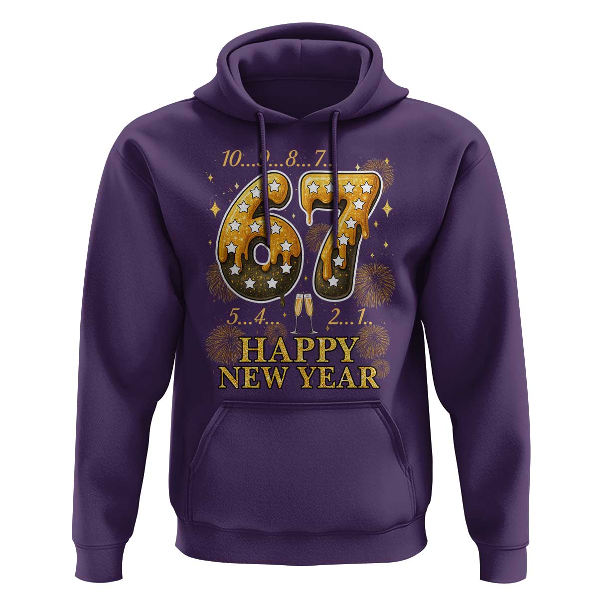 Funny 67 New Years Eve Hoodie Countdown New Year Party 2026 Six Seven Meme - Wonder Print Shop