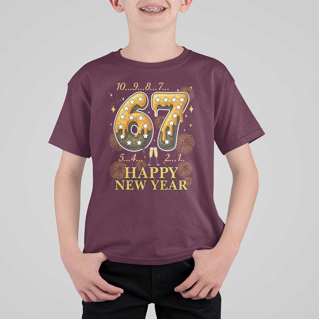 Funny 67 New Years Eve T Shirt For Kid Countdown New Year Party 2026 Six Seven Meme - Wonder Print Shop