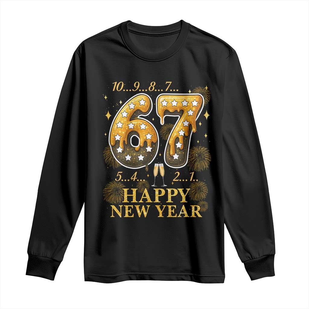 Funny 67 New Years Eve Long Sleeve Shirt Countdown New Year Party 2026 Six Seven Meme - Wonder Print Shop