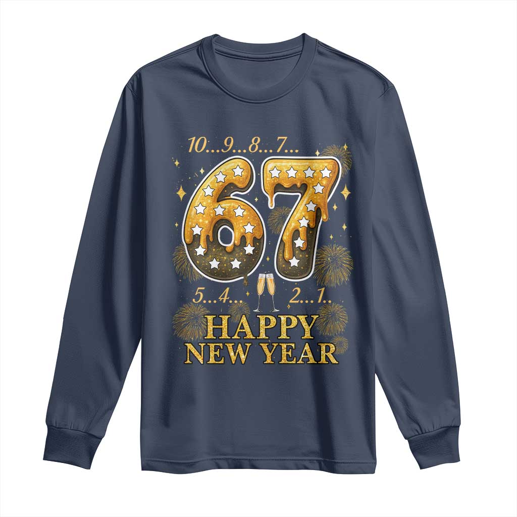 Funny 67 New Years Eve Long Sleeve Shirt Countdown New Year Party 2026 Six Seven Meme - Wonder Print Shop