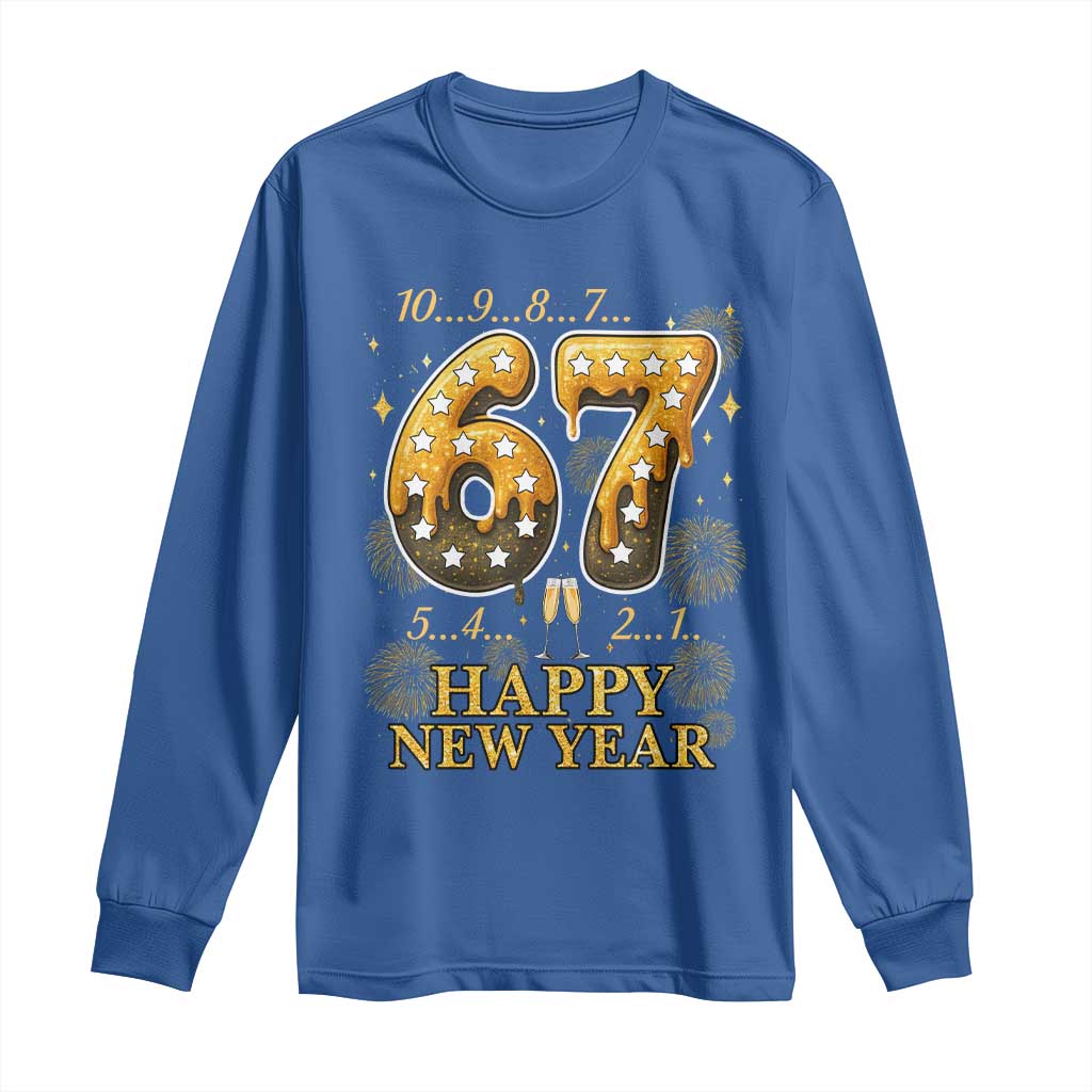 Funny 67 New Years Eve Long Sleeve Shirt Countdown New Year Party 2026 Six Seven Meme - Wonder Print Shop