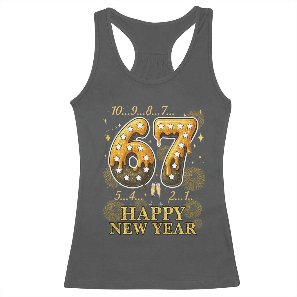 Funny 67 New Years Eve Racerback Tank Top Countdown New Year Party 2026 Six Seven Meme - Wonder Print Shop