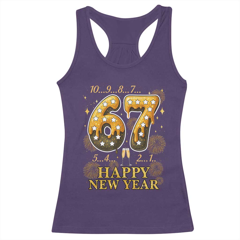 Funny 67 New Years Eve Racerback Tank Top Countdown New Year Party 2026 Six Seven Meme - Wonder Print Shop