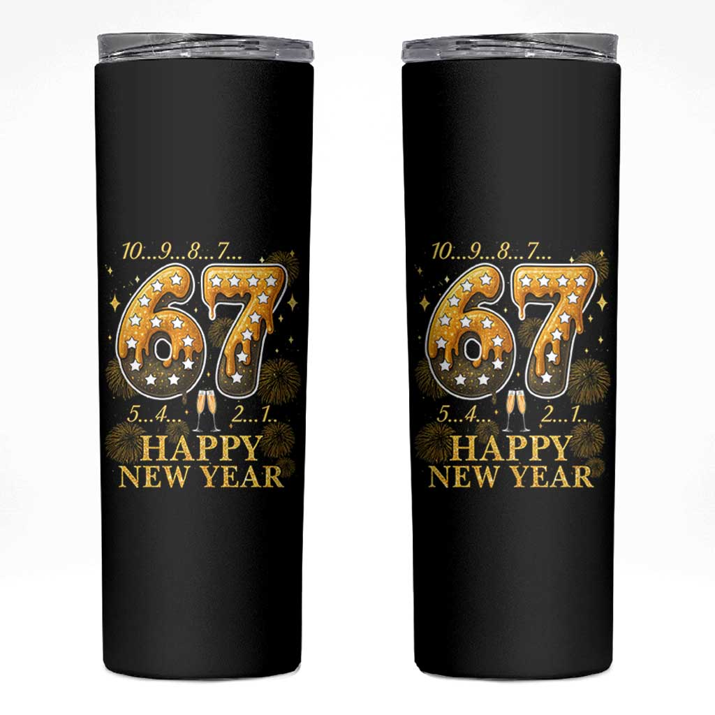 Funny 67 New Years Eve Skinny Tumbler Countdown New Year Party 2026 Six Seven Meme - Wonder Print Shop