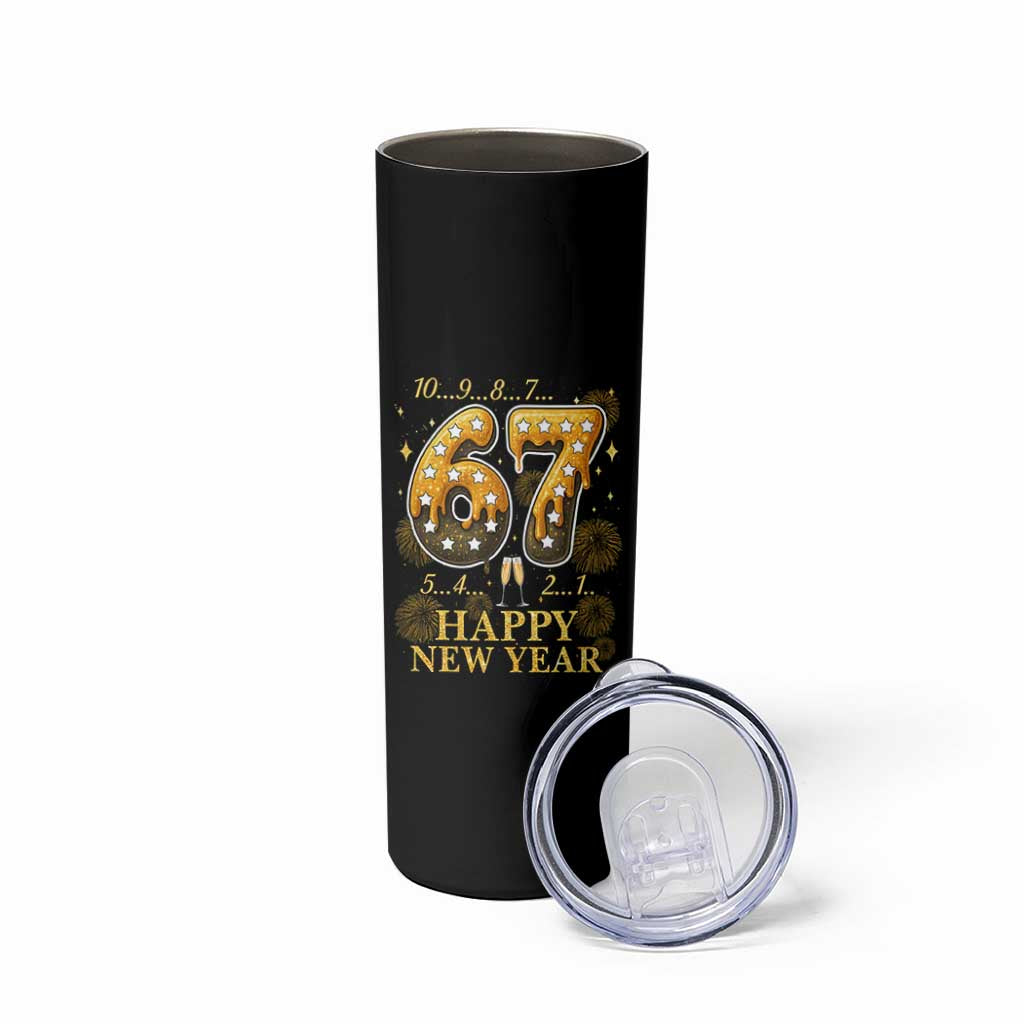 Funny 67 New Years Eve Skinny Tumbler Countdown New Year Party 2026 Six Seven Meme - Wonder Print Shop