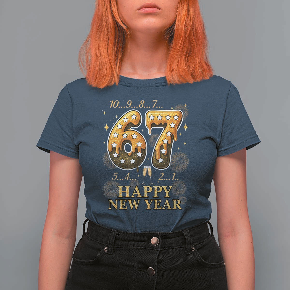 Funny 67 New Years Eve T Shirt For Women Countdown New Year Party 2026 Six Seven Meme - Wonder Print Shop