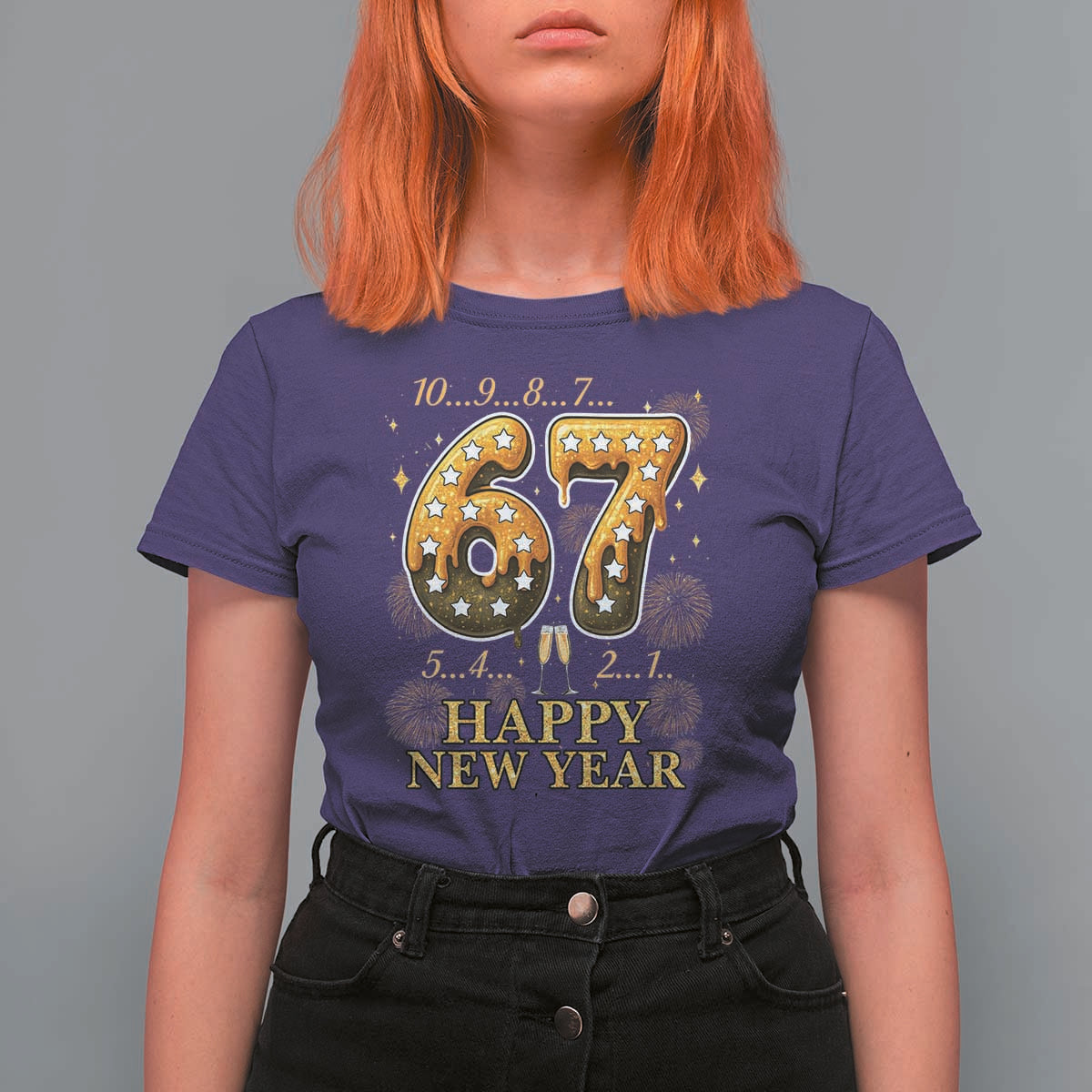 Funny 67 New Years Eve T Shirt For Women Countdown New Year Party 2026 Six Seven Meme - Wonder Print Shop