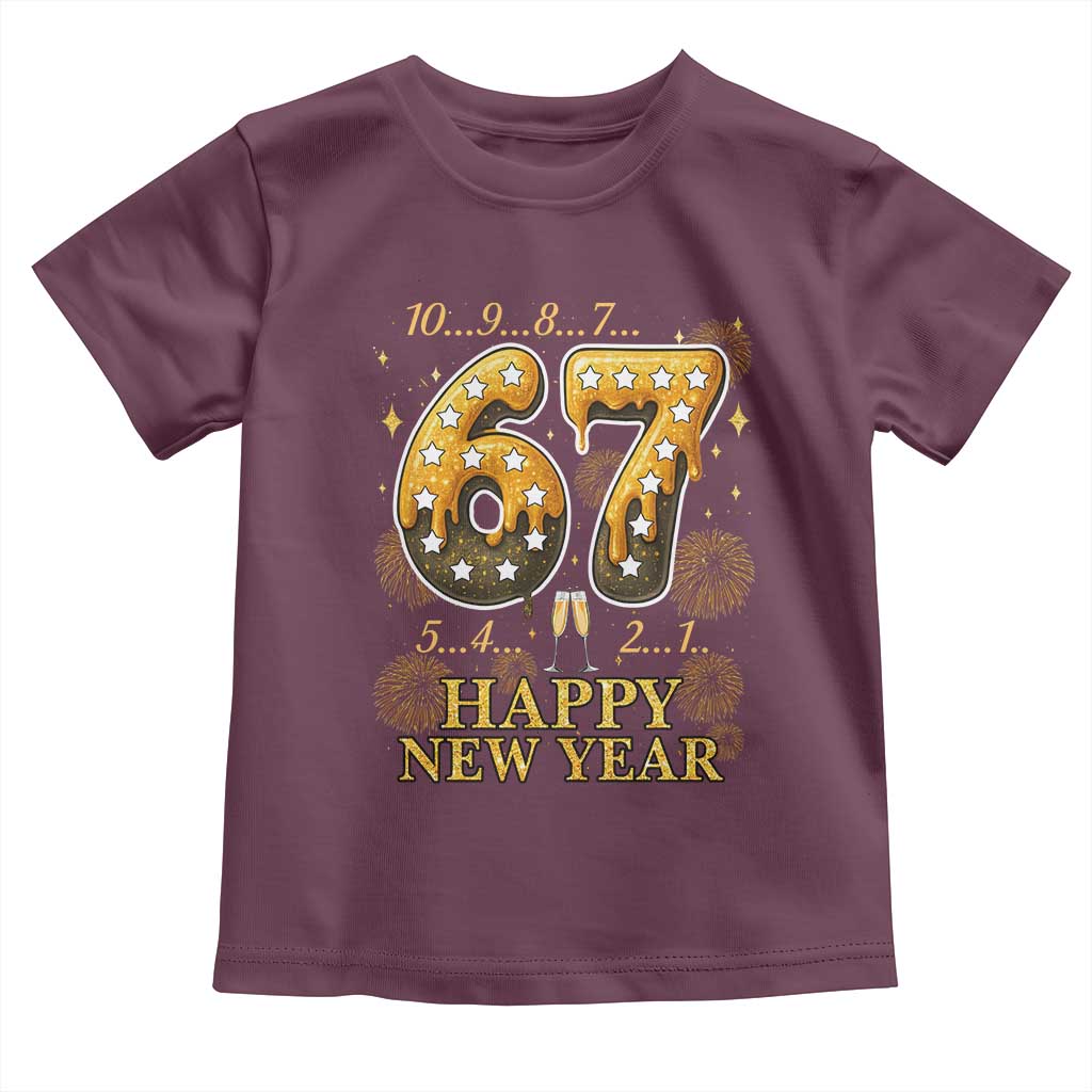 Funny 67 New Years Eve Toddler T Shirt Countdown New Year Party 2026 Six Seven Meme - Wonder Print Shop