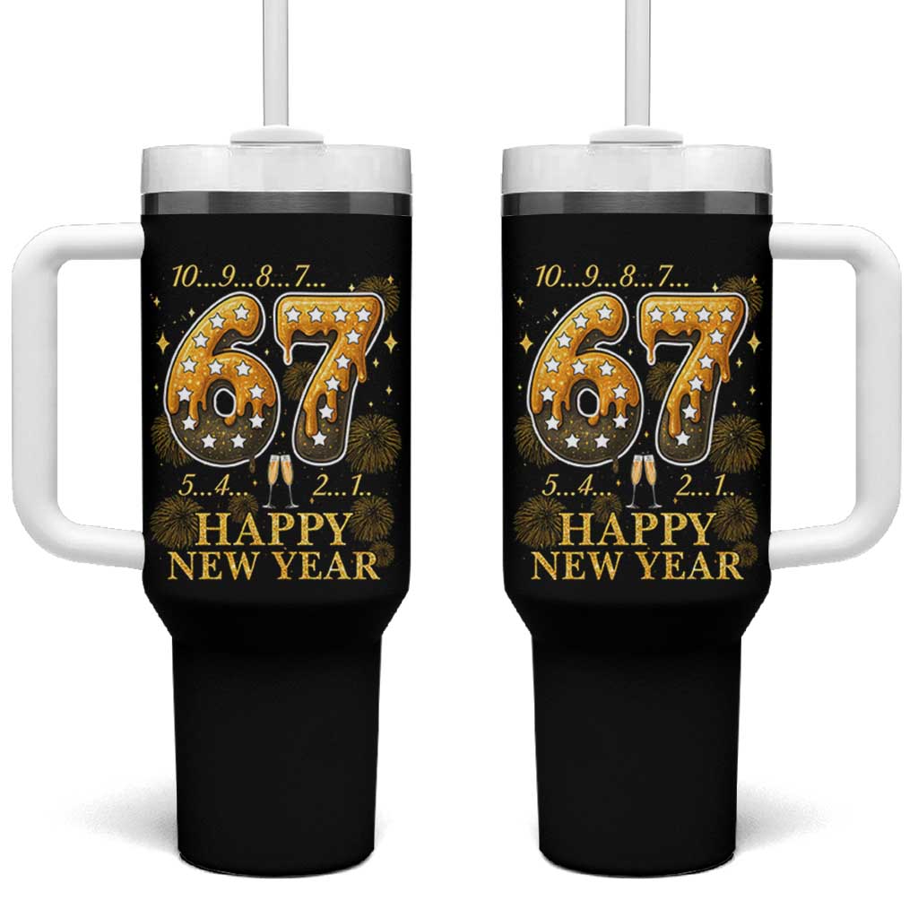 Funny 67 New Years Eve Tumbler With Handle Countdown New Year Party 2026 Six Seven Meme - Wonder Print Shop