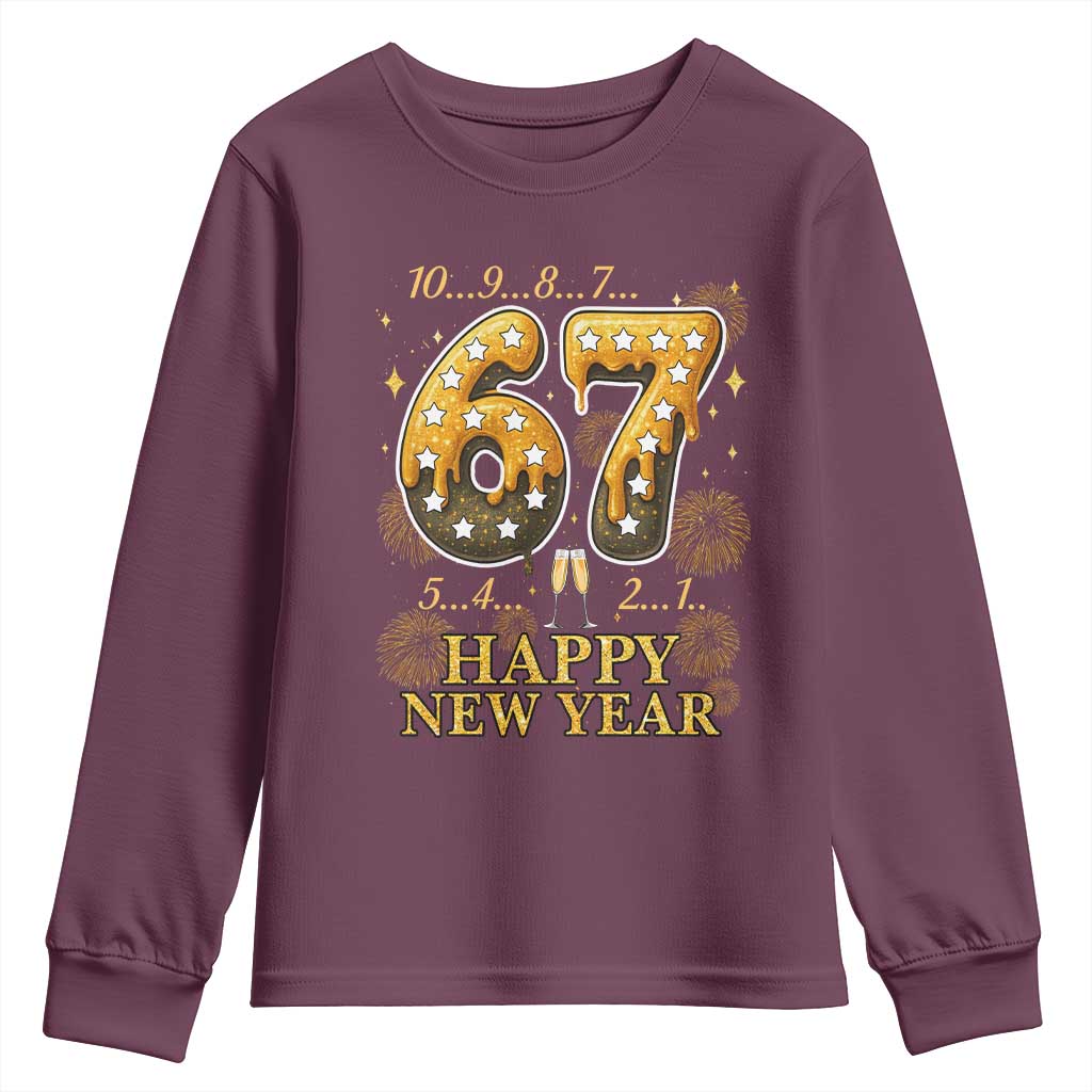 Funny 67 New Years Eve Youth Sweatshirt Countdown New Year Party 2026 Six Seven Meme - Wonder Print Shop