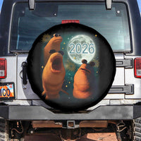 Funny Marcus The Worm New Year Spare Tire Cover Happy New Year 2026 Moon NYE Party - Wonder Print Shop