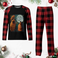 Funny Marcus The Worm New Year Plaid Pajama Set Happy New Year 2026 Moon NYE Party - Wonder Print Shop