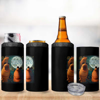 Funny Marcus The Worm New Year 4 in 1 Can Cooler Tumbler Happy New Year 2026 Moon NYE Party - Wonder Print Shop