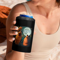 Funny Marcus The Worm New Year 4 in 1 Can Cooler Tumbler Happy New Year 2026 Moon NYE Party - Wonder Print Shop