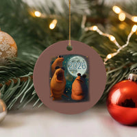 Funny Marcus The Worm New Year Ceramic Ornament Happy New Year 2026 Moon NYE Party - Wonder Print Shop
