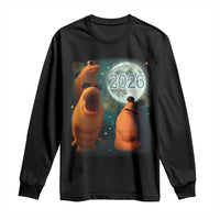 Funny Marcus The Worm New Year Long Sleeve Shirt Happy New Year 2026 Moon NYE Party - Wonder Print Shop