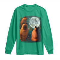 Funny Marcus The Worm New Year Long Sleeve Shirt Happy New Year 2026 Moon NYE Party - Wonder Print Shop