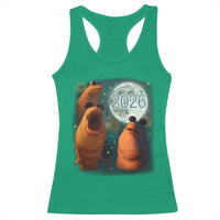 Funny Marcus The Worm New Year Racerback Tank Top Happy New Year 2026 Moon NYE Party - Wonder Print Shop