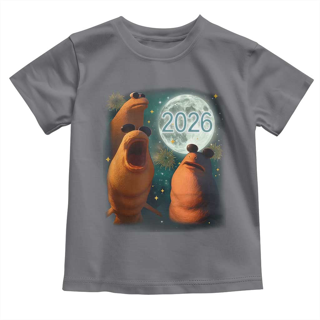 Funny Marcus The Worm New Year Toddler T Shirt Happy New Year 2026 Moon NYE Party - Wonder Print Shop
