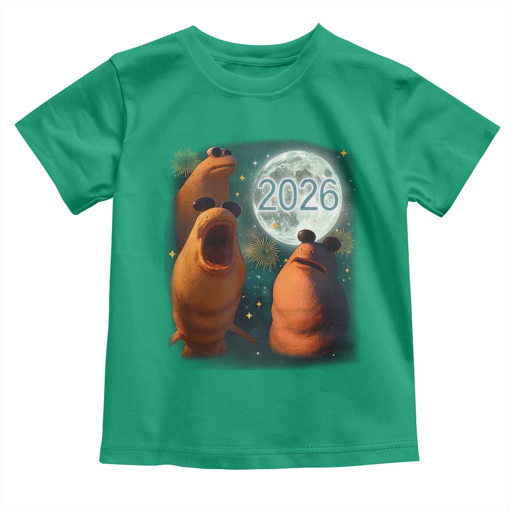 Funny Marcus The Worm New Year Toddler T Shirt Happy New Year 2026 Moon NYE Party - Wonder Print Shop