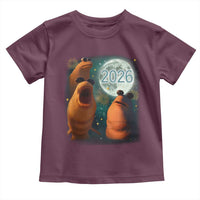 Funny Marcus The Worm New Year Toddler T Shirt Happy New Year 2026 Moon NYE Party - Wonder Print Shop