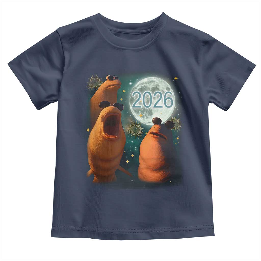 Funny Marcus The Worm New Year Toddler T Shirt Happy New Year 2026 Moon NYE Party - Wonder Print Shop