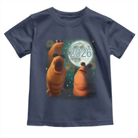 Funny Marcus The Worm New Year Toddler T Shirt Happy New Year 2026 Moon NYE Party - Wonder Print Shop