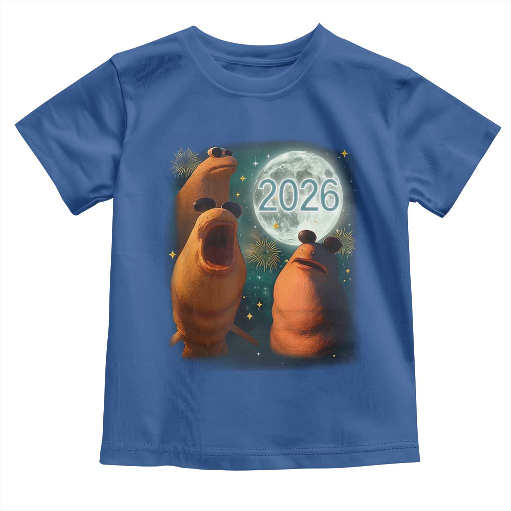Funny Marcus The Worm New Year Toddler T Shirt Happy New Year 2026 Moon NYE Party - Wonder Print Shop