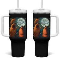 Funny Marcus The Worm New Year Tumbler With Handle Happy New Year 2026 Moon NYE Party - Wonder Print Shop