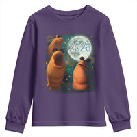 Funny Marcus The Worm New Year Youth Sweatshirt Happy New Year 2026 Moon NYE Party - Wonder Print Shop