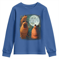 Funny Marcus The Worm New Year Youth Sweatshirt Happy New Year 2026 Moon NYE Party - Wonder Print Shop