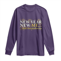 New Year New Me Mental Breakdowns Long Sleeve Shirt Funny New Year Party Fireworks - Wonder Print Shop