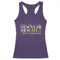 New Year New Me Mental Breakdowns Racerback Tank Top Funny New Year Party Fireworks - Wonder Print Shop
