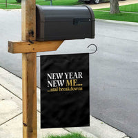 New Year New Me Mental Breakdowns Garden Flag Funny New Year Party Faux Glitter - Wonder Print Shop