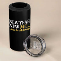 New Year New Me Mental Breakdowns 4 in 1 Can Cooler Tumbler Funny New Year Party Faux Glitter - Wonder Print Shop