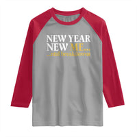 New Year New Me Mental Breakdowns Raglan Shirt Funny New Year Party Faux Glitter - Wonder Print Shop