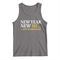 New Year New Me Mental Breakdowns Tank Top Funny New Year Party Faux Glitter - Wonder Print Shop