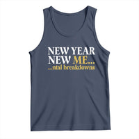 New Year New Me Mental Breakdowns Tank Top Funny New Year Party Faux Glitter - Wonder Print Shop