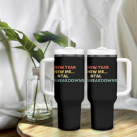 New Year New Me Mental Breakdowns Tumbler With Handle Funny New Year Party - Wonder Print Shop