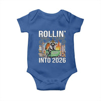 Funny Raccoon Rollin Into 2026 Baby Onesie Happy New Year Dumpster Fire - Wonder Print Shop