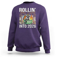 Funny Raccoon Rollin Into 2026 Sweatshirt Happy New Year Dumpster Fire - Wonder Print Shop